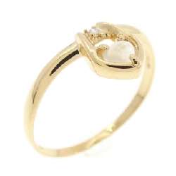 Nhẫn đá mặt trăng K18YG hình trái tim