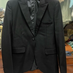 Blazer vest Wanes 1 cúc đen dày dặn 400678