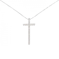 K18WG Dây chuyền kim cương chéo 0.56CT - Hàng hiệu chính hãng