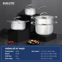🍲 Kalite KL999 – Bộ nồi inox nguyên khối TRIPRO 304, siêu bền, nấu nhanh! 714846
