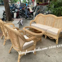 Bàn ghế sofa mây lưới mắt cáo 559688