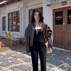 Áo da nữ Hàn Quốc 695751