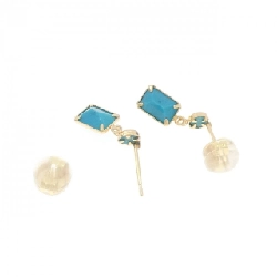 K18YG Bông tai ngọc lam - Hàng hiệu Authentic 875779