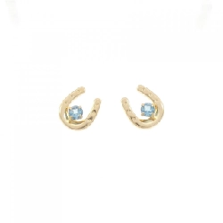 K18YG móng ngựa đá topaz xanh - Hàng hiệu chính hãng