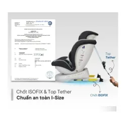 Ghế ô tô trẻ em Zaraos Cusco 6406 Xoay 360, chuẩn I-size R129 787994