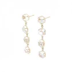 K10YG Bông tai Topaz Trắng - Hàng hiệu Chính hãng 866405