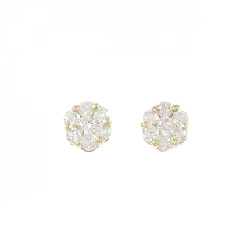 K18YG Bông tai Hoa Kim Cương 0.50CT - Hàng hiệu Chính hãng