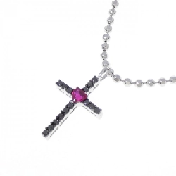 K18WG Đan Chéo × Trái Tim Ruby Dây Chuyền 0.23CT - Hàng hiệu Chính hãng 858007