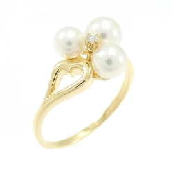 Nhẫn ngọc trai Akoya hình trái tim K18YG - Hàng hiệu Authentic