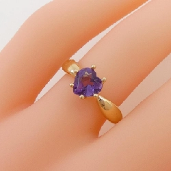 Nhẫn Amethyst K18YG hình trái tim 670343