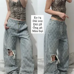 Quần jeans ống suông nữ cá tính