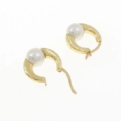 Khuyên tai hình vòng K18YG với ngọc trai Akoya 7.0mm - Hàng hiệu Chính hãng 872074