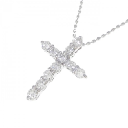 K18WG Dây chuyền kim cương chéo 0.50CT - Hàng hiệu Authentic 858338