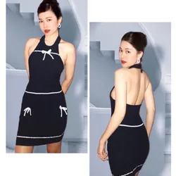 Đầm Len cổ yếm. Siêu co giãn ôm body 701092