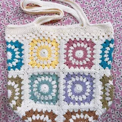 TÚI LEN MÓC TAY HOẠ TIẾT DỄ THƯƠNG - HANDMADE CROCHET BAG 763503