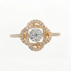 Nhẫn kim cương hoa K18PG/K18WG 0.118CT 667770