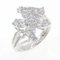 Nhẫn kim cương hoa K18WG 0.90CT