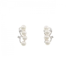 K18WG Bông tai ngọc trai Akoya - Hàng hiệu Authentic