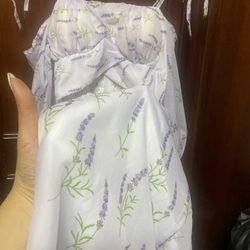 V143. Đầm tím hoa size M 443606