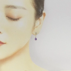 K18YG Amethyst Bông tai - Hàng hiệu Chính hãng 870978