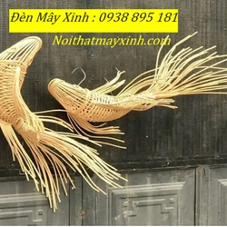 Xưởng làm đèn mây hình cá độc đáo, đèn cá bằng mây tre đan 551292
