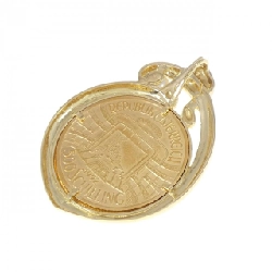 K18YG Mặt dây chuyền đồng xu ngọc trai Akoya 4.3mm - Hàng hiệu Chính hãng 866386