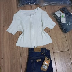 Sét áo croptop quần jean 8967