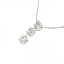 K18WG Dây chuyền kim cương ba viên 0.5CT - Hàng hiệu Authentic 860475