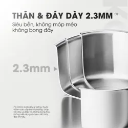 Bộ 3 nồi inox liền khối KALITE KCS366 – Bộ 3 size 18-20-24cm linh hoạt 934679