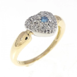 Nhẫn kim cương hình trái tim 750YG/PT900 0.10CT - Hàng hiệu Chính hãng