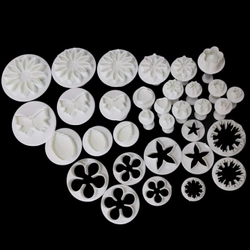 Bộ 33 dụng cụ tạo hình Fondant, Cutter, Cookie hoa lá – Mã số 1031 336037