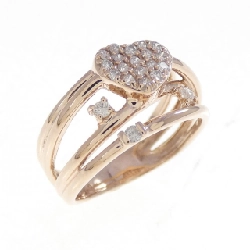 Nhẫn hồng ngọc hình trái tim K10PG 0.19CT - Hàng hiệu chính hãng