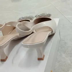 Giày cao gót nữ màu kem, size 39, gót 4cm 722700