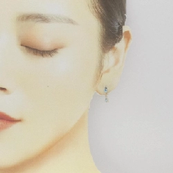 K18YG Blue Topaz Bông tai - Hàng hiệu Chính hãng 874321