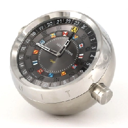 Đồng hồ bàn Louis Vuitton Tambour Dual Time Table Clock Trunk Q1Q030 SS Quartz - Hàng hiệu Authentic 876167