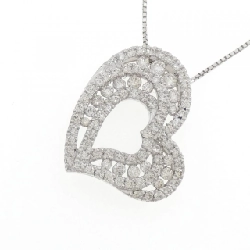 K18WG Dây chuyền kim cương hình trái tim 0.90CT - Hàng hiệu Chính hãng 867550