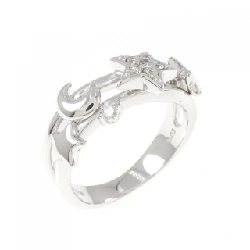 Nhẫn kim cương K18WG hình sao và mặt trăng 0.08CT