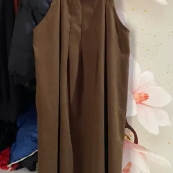 Trang phục thời trang nữ váy sơ mi, đầm phối áo đen, váy dài 973736