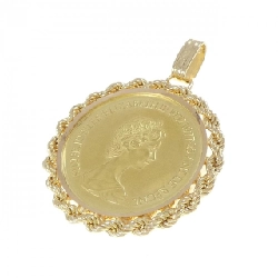 Mặt dây chuyền đồng xu 750YG (khung) - Hàng hiệu Authentic 864339