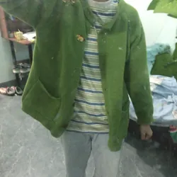 áo khoác len dệt kim xanh lá  719200