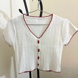 Áo len croptop nữ cổ chữ V (new còn tag) 791305