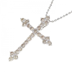 K18WG Dây chuyền kim cương chéo 0.50CT - Hàng hiệu Authentic 858129