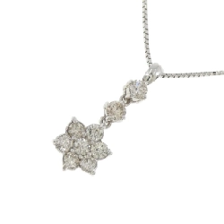 K18WG Hoa Nhẫn Kim Cương Dây Chuyền 0.51CT - Hàng hiệu Chính hãng 857223