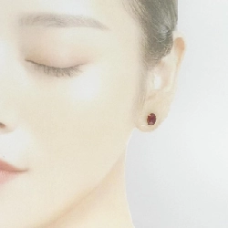 K18YG Garnet Bông tai - Hàng hiệu Chính hãng 870399