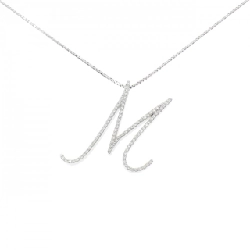 K18WG Chữ cái M Dây chuyền kim cương 0.43CT - Hàng hiệu Chính hãng