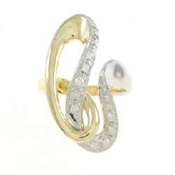 Nhẫn kim cương K18YG/PT900 0.22CT 673345