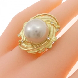 Nhẫn ngọc trai đen K18YG 13.5mm 670178