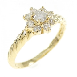 Nhẫn kim cương hoa K18YG 0.32CT