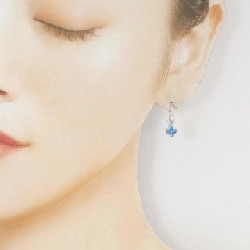 K14WG 2WAY Blue Topaz Bông tai - Hàng hiệu Chính hãng 869033