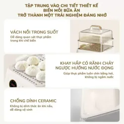 Nồi lẩu hấp đa năng UNIE UE668 10L, lòng nồi Ceramic cao cấp mới, 8 chức năng nấu 588861